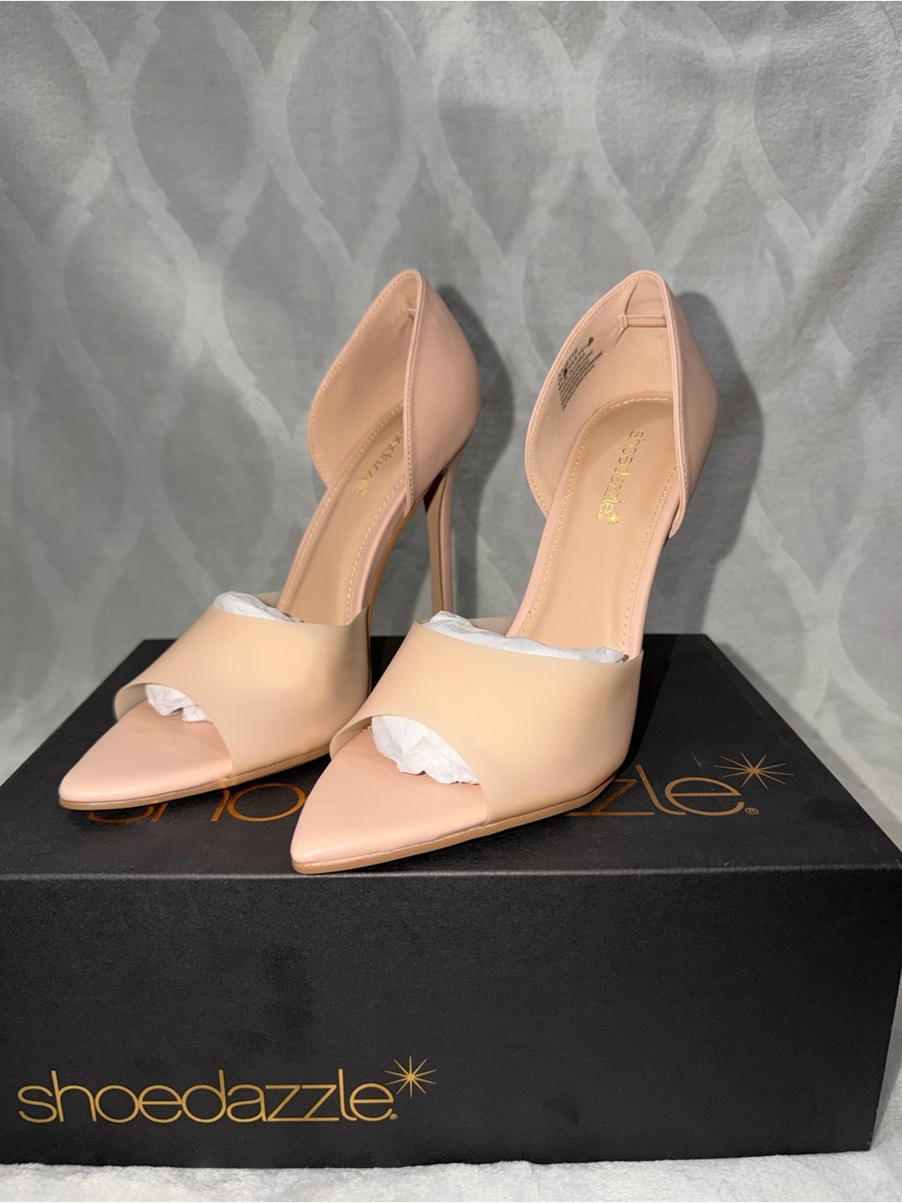 Shoe Dazzle Blush Open-Toe D'Orsay Stiletto Heels